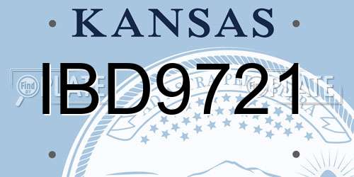 IBD9721 Kansas License Plate