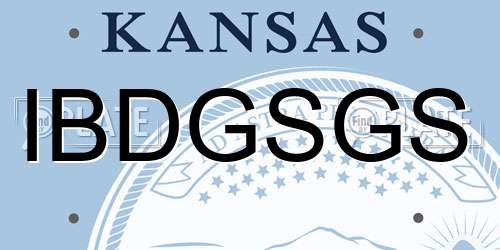 IBDGSGS Kansas License Plate