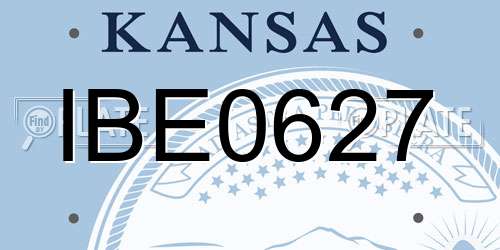 IBE0627 Kansas License Plate