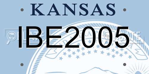 IBE2005 Kansas License Plate