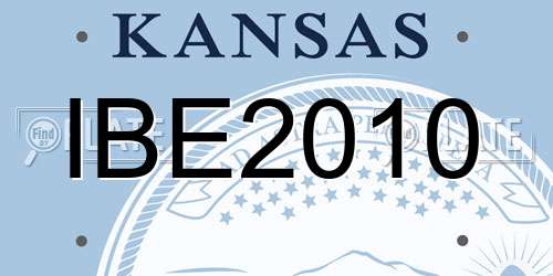 IBE2010 Kansas License Plate
