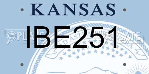 IBE251 Kansas License Plate
