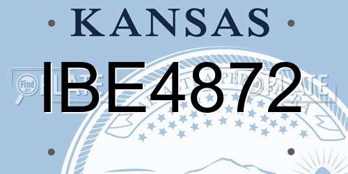IBE4872 Kansas License Plate