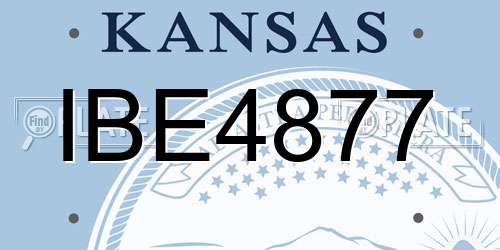 IBE4877 Kansas License Plate