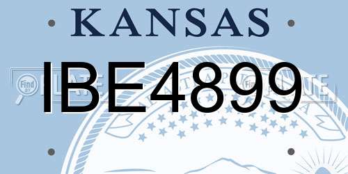IBE4899 Kansas License Plate