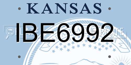 IBE6992 Kansas License Plate