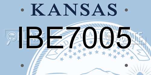 IBE7005 Kansas License Plate