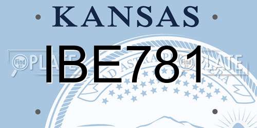 IBE781 Kansas License Plate