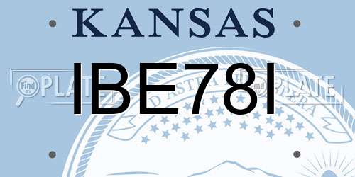 IBE78I Kansas License Plate