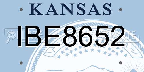 IBE8652 Kansas License Plate