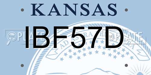 IBF57D Kansas License Plate
