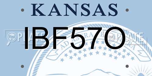 IBF57O Kansas License Plate