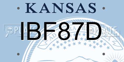 IBF87D Kansas License Plate