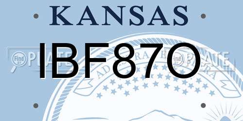 IBF87O Kansas License Plate