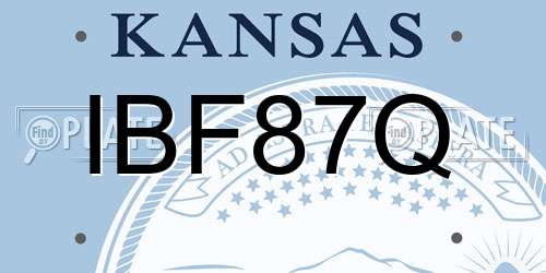 IBF87Q Kansas License Plate