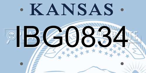 IBG0834 Kansas License Plate