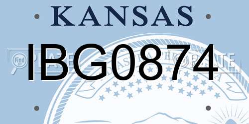 IBG0874 Kansas License Plate