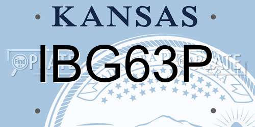 IBG63P Kansas License Plate