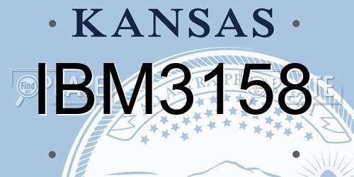 IBM3158 Kansas License Plate