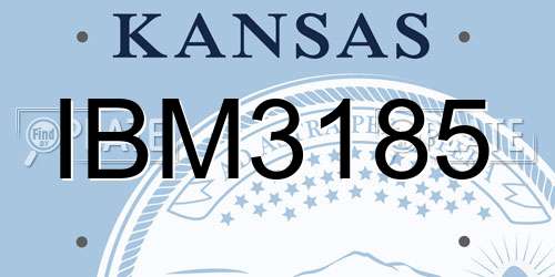 IBM3185 Kansas License Plate