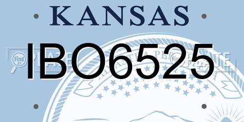 IBO6525 Kansas License Plate