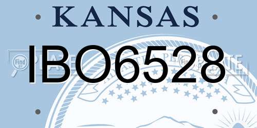 IBO6528 Kansas License Plate