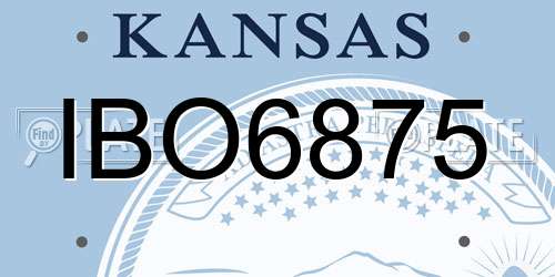 IBO6875 Kansas License Plate