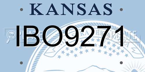 IBO9271 Kansas License Plate