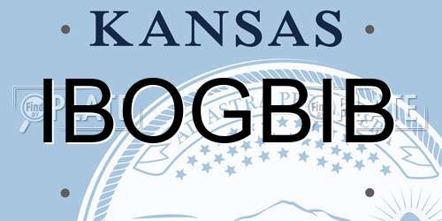 IBOGBIB Kansas License Plate