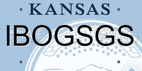 IBOGSGS Kansas License Plate