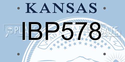 IBP578 Kansas License Plate
