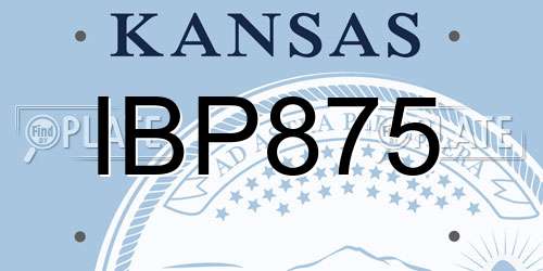 IBP875 Kansas License Plate
