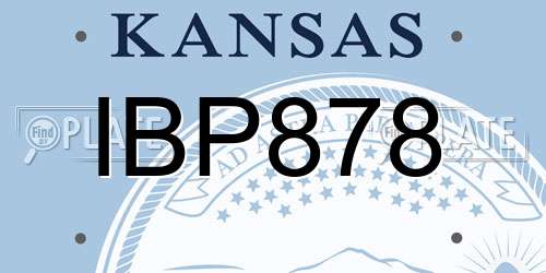 IBP878 Kansas License Plate
