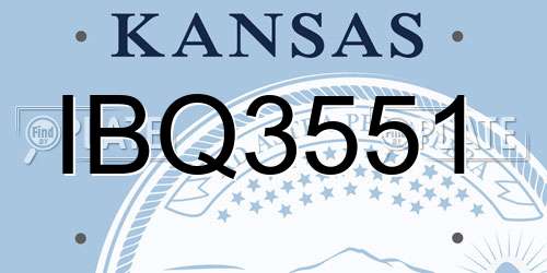 IBQ3551 Kansas License Plate