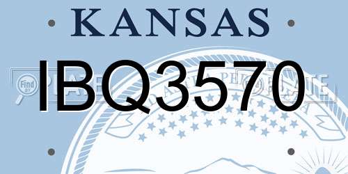 IBQ3570 Kansas License Plate
