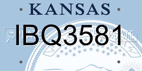 IBQ3581 Kansas License Plate