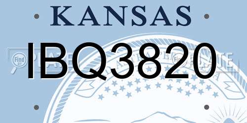IBQ3820 Kansas License Plate