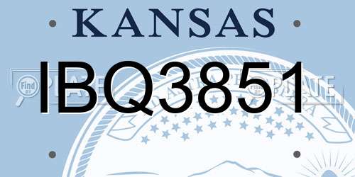 IBQ3851 Kansas License Plate