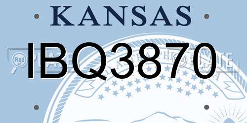 IBQ3870 Kansas License Plate