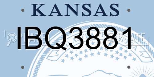 IBQ3881 Kansas License Plate