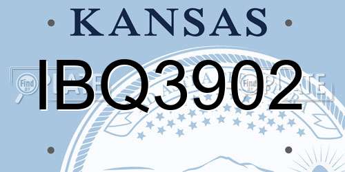 IBQ3902 Kansas License Plate