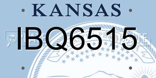 IBQ6515 Kansas License Plate
