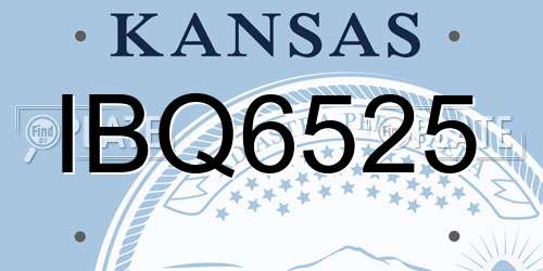 IBQ6525 Kansas License Plate