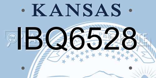 IBQ6528 Kansas License Plate
