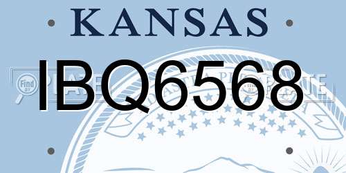 IBQ6568 Kansas License Plate