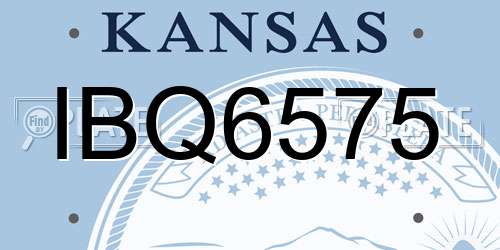 IBQ6575 Kansas License Plate