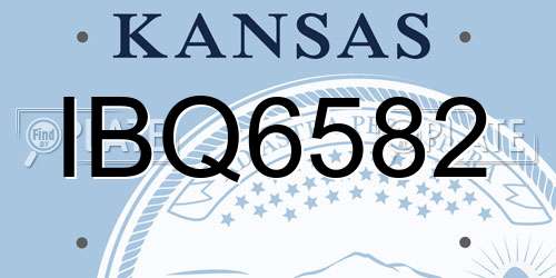 IBQ6582 Kansas License Plate