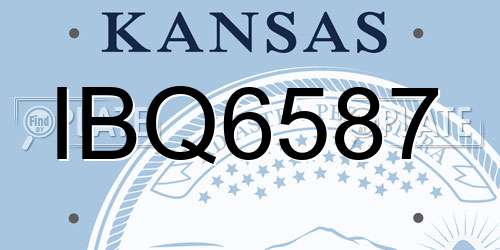 IBQ6587 Kansas License Plate