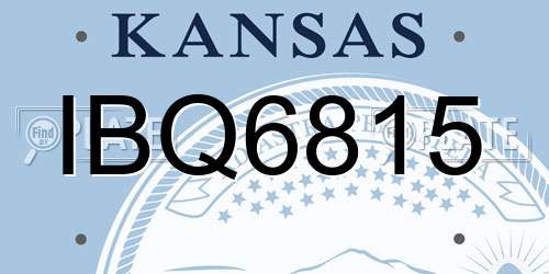 IBQ6815 Kansas License Plate
