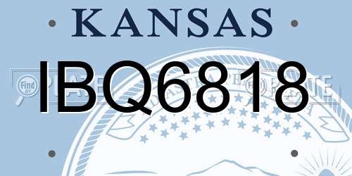 IBQ6818 Kansas License Plate
